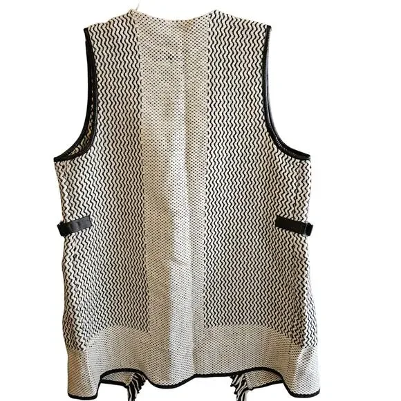 Chico's ladies wool blend long open front vest sweater - Chico's size 2 (large) - Picture 4 of 6